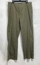 Theory Men's Zaine Flat Front Chino Pants Olive Green Cotton Blend Sz 38x34