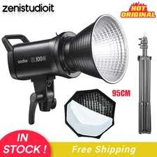 US Godox SL100Bi 100Ws Bi-Color LED Video Light + 95cm Grid Softbox Stand Kit