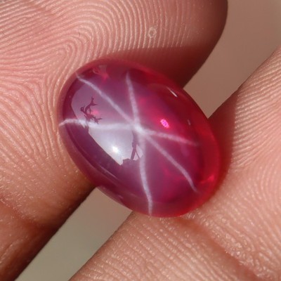 6 Rays Natural Red Star Ruby Oval Cabochon 10 Ct Certified Loose Gemstone
