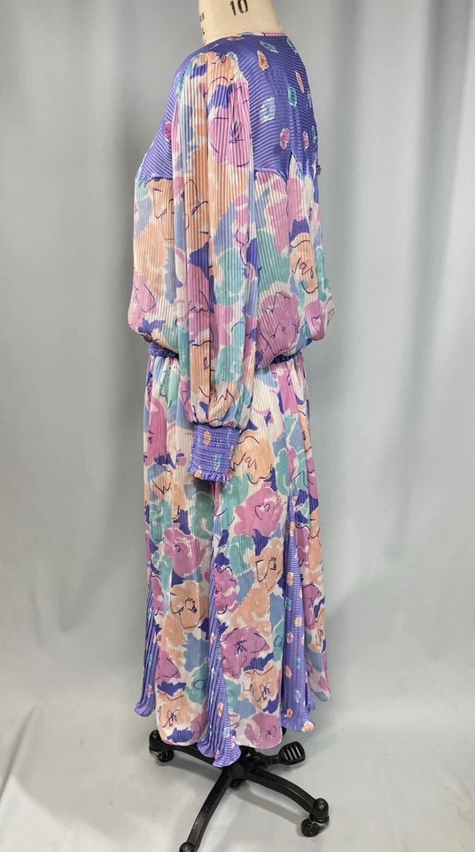 Vintage Skirt Set dress SIZE EXTRA LARGE XL pink purple 80s 90s INDIGO LITES - Image 4 of 4