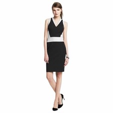 NWT Banana Republic Sloan Fit Colorblock V-Neck Sheath Dress Size 4P