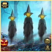 Halloween Deko Outdoor Hexe 3 StüCk Mit LED Licht Garten Dekoration