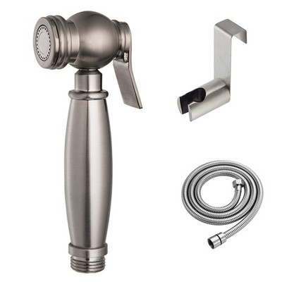Brushed Nickel Douche Brass Bidet Shattaf Muslim Shower Spray Kit Hanger Holder