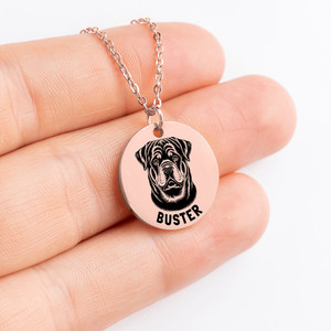 Authentic Personalized engraved Rottweiler necklace in a box + a sweet message card