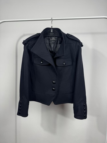 Isabel Marant Wool Military Cropped Jacket Black/Navy Women size M Coat