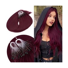 Senmy Micro Loop Hair Extensions Human Hair 20inch Burgundy Micro L... Fast Ship