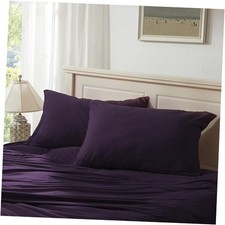 Household 100 Jersey Cotton Queen Size Pillowcase 20" x 30" Dark Purple