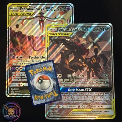 Umbreon & Darkrai GX SM241 & Espeon & Deoxys GX SM240 JUMBO LOT x2 (LP) Tag Team