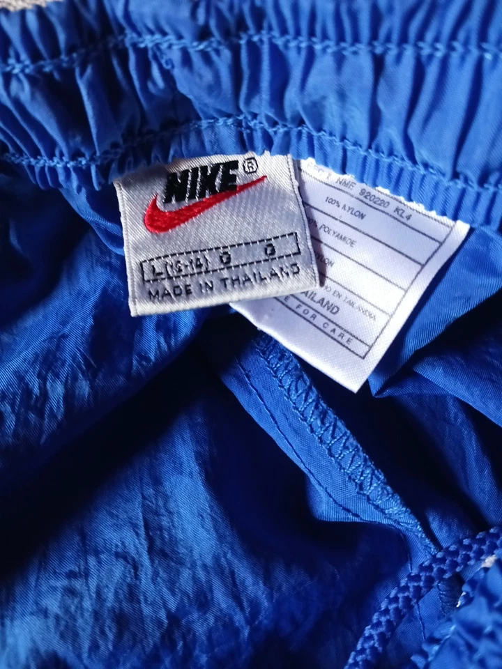 Винтажный 90-х Nike икры молнии ветровка трек разминка брюки шикарный без подкладки синий Y2K - Изображение 4 из 4