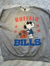 Vintage 90s Sn0opy Buffalo Bills NFL Sweatshirt Gray Crewneck AN62317