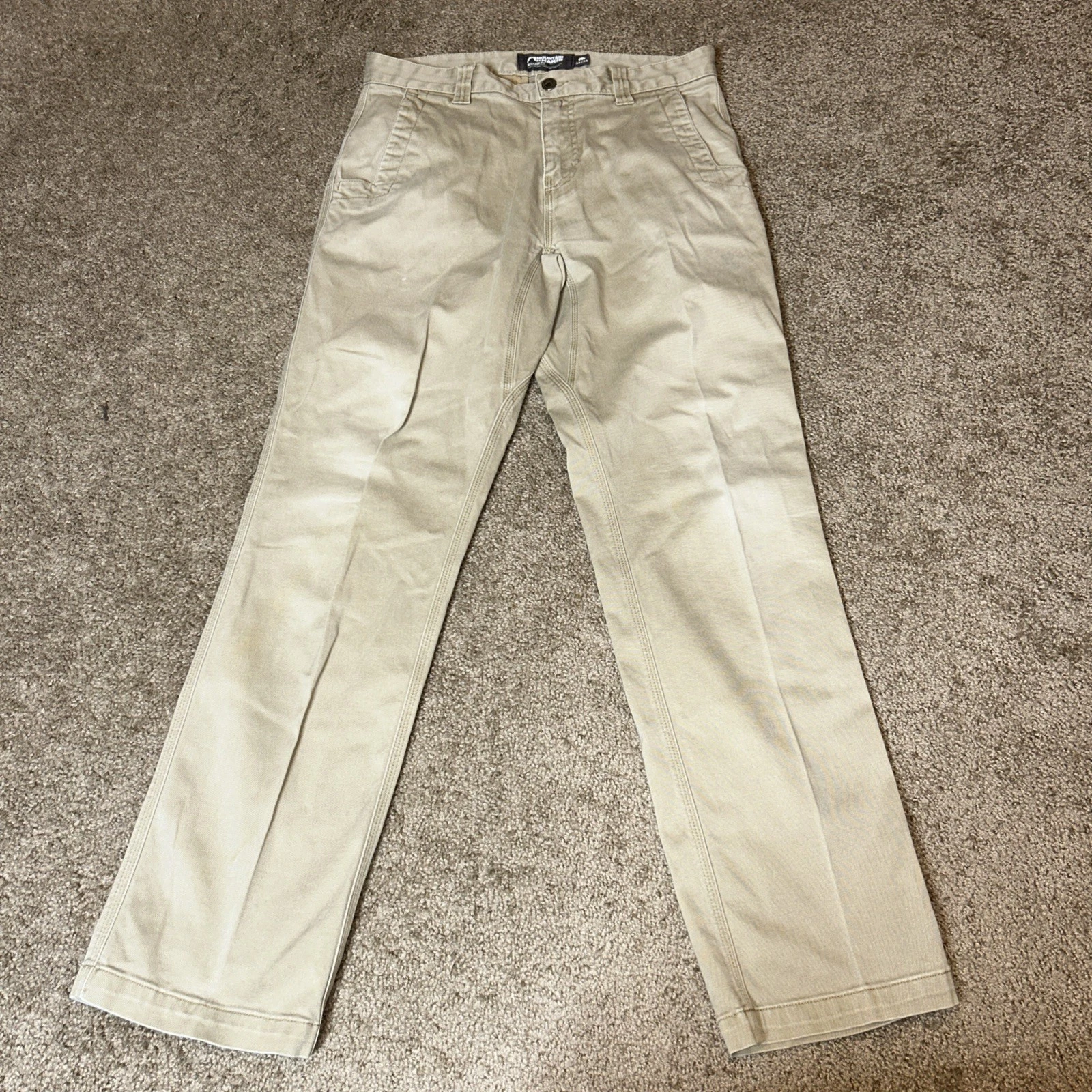 Mountain Khakis Pants Mens 33x34 Khaki Tan Teton Relaxed Straight Outdoor Hiking