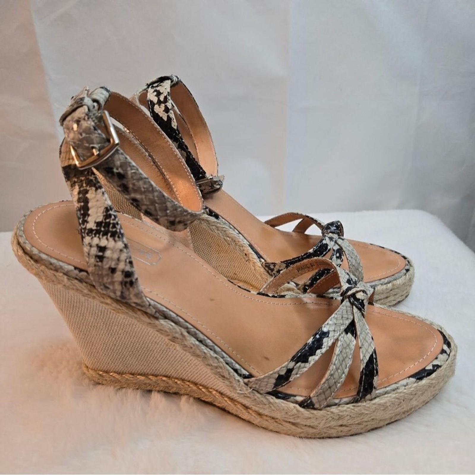 Coach "Helen" Printed Python Espadrilles Wedge Pr… - image 13