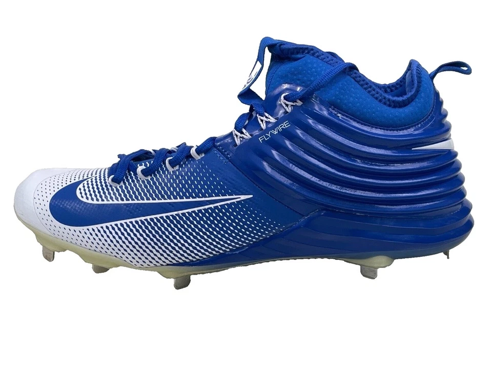Men’s Nike Baseball Cleats Blue White Metal Spikes Flywire Lunar Trout Size 12 - Image 2 of 2