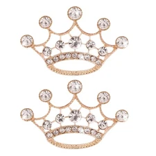 iplusmile 2Pcs Bling Golden Crown Car Air Vent Clip, Alloy Conditioning Outle...