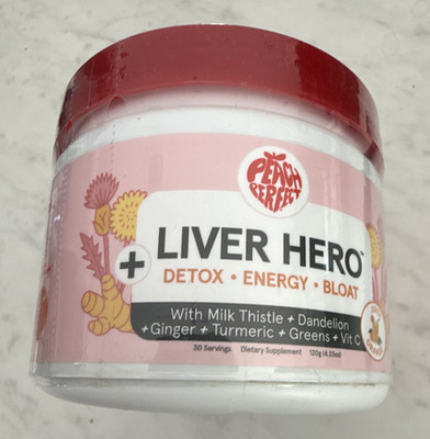 Peach Perfect Liver Hero Detox Powder, Orange Flavor 120g Exp 07/27