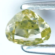 1.00 Ct Rare! 100% Natural No Treated I-1 Heart Fancy Yellowish Green Diamond