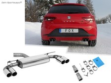 Fox Duplex Sportauspuff Seat Leon 5F 1.5l 2.0l TSI je 2x80mm schräg doppelwandig