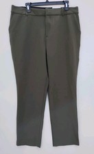 NINE WEST Skinny Mid-rise Olive Green Women's Dress Pants 16 NEW