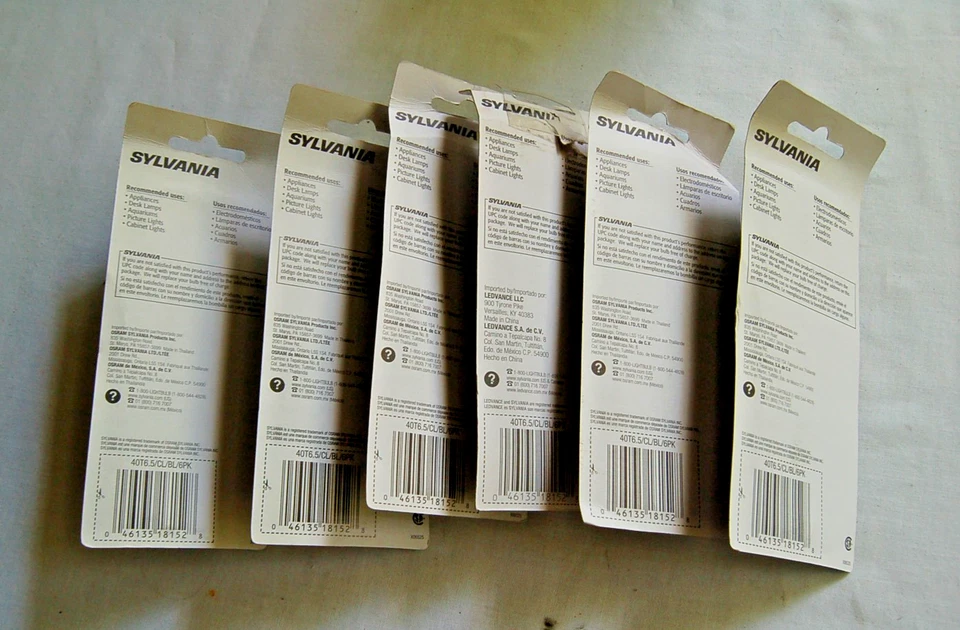 6 Sylvania Clear Appliance 40 Watt T6.5 Intermediate Base Light Bulbs - Image 3 of 4