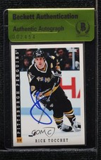 BAS 1993-94 Score American Rick Tocchet #340 Beckett Auth Sticker Auto ur8