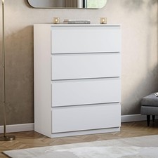 Vida Designs Denver 4 Drawer Chest of Drawers | White | Space-Saving Storage | 9