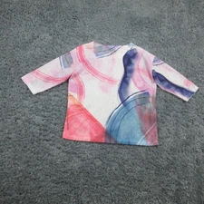 FDJ Shirt Womens Medium Abstract Print 3/4 Sleeve Soft Lightweight Top