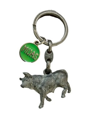 Schlüsselanhänger Schlüsselring Vintage Metall Stier Souvenir Mijas vtd