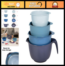 Nesting Mixing Bowls Set of 4 with Pour Spout - Non-Slip, Dishwasher Safe, Kitch
