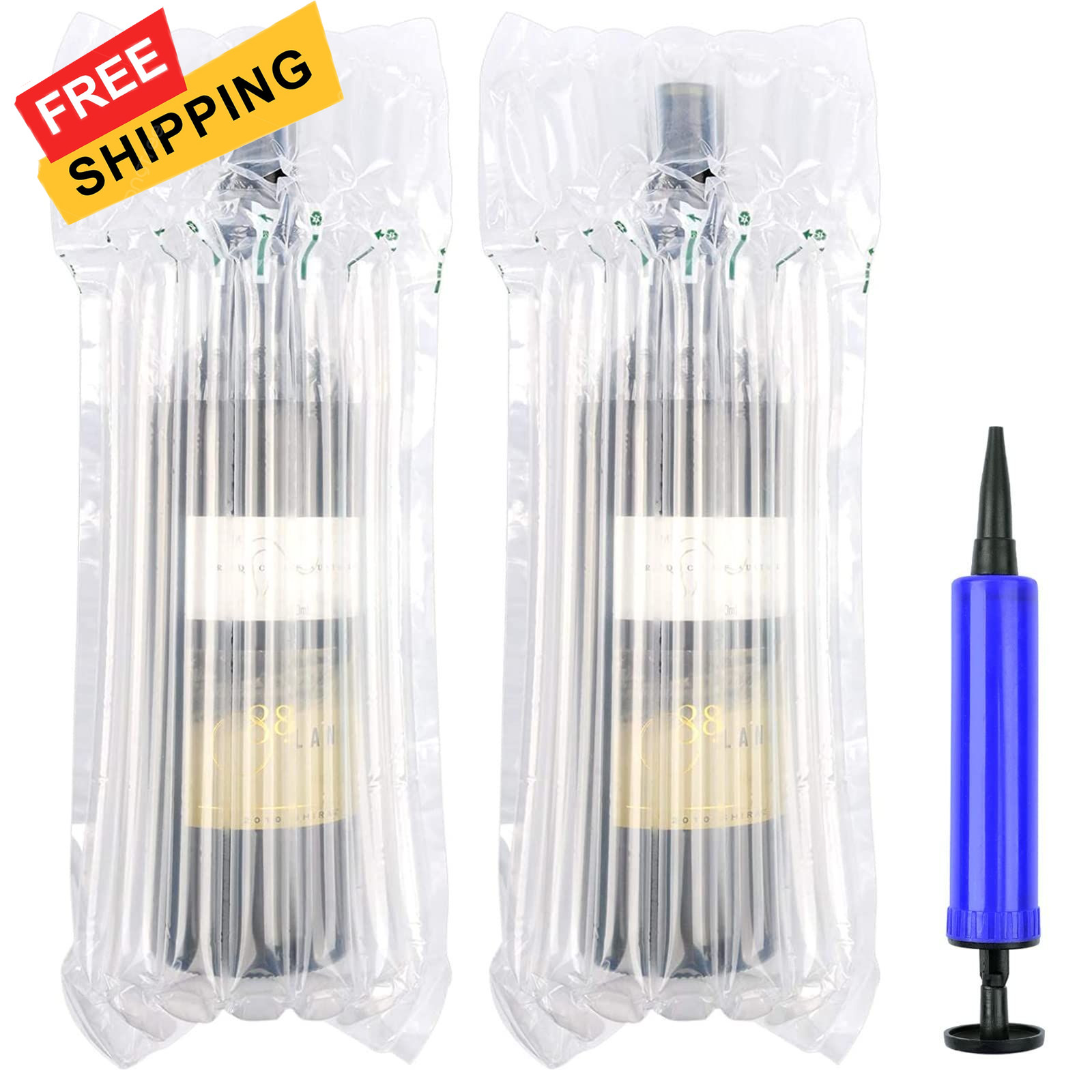 5 Pack Wine Bottle Travel Bags with Pump - Inflatable Protective Air Clear 