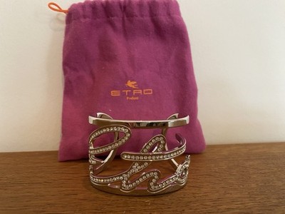 Etro Manschetten-Armband Stahl aus den 90er Staubbeutel