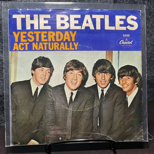 Beatles - Yesterday / Act Naturally 45 w/ Picture Sleeve 1965 Capitol 5498 G+