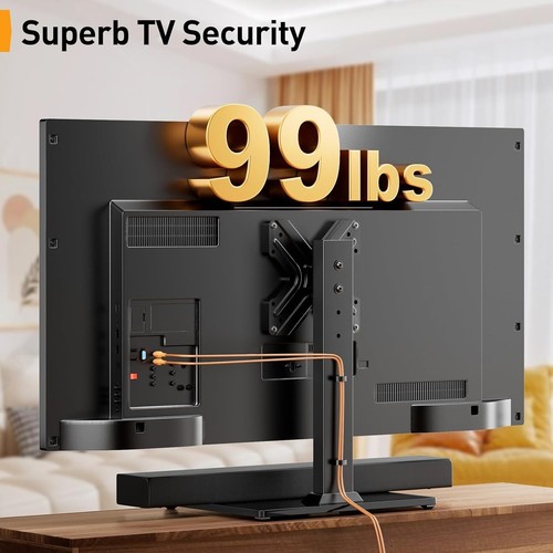 Height Adjustable Tabletop Swivel TV Stand for 13-50 Inch TVs - Secure & Stylish - Picture 5 of 10