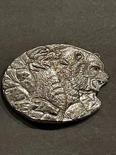 GRIZZLY BEAR ADM Roaring Silver Plate Belt Buckle Award Design Medals