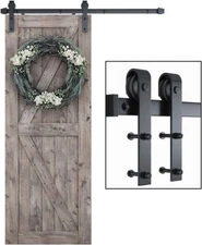 SMARTSTANDARD 6.8FT Barn Door Hardware Kit, Sliding Barn Door Track -Smoothly
