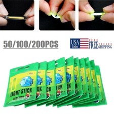 200Pcs Fishing Fluorescent Lightstick Light Night Float Rod Dark Glow Stick USA