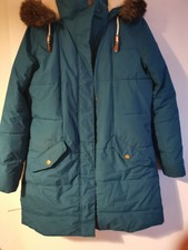 Roxy Ladies Aqua Long Winter Jacket Coat Waterproof Size L