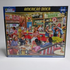 White Mountain American Diner 1000 Piece Puzzle 1397 Larger Pieces