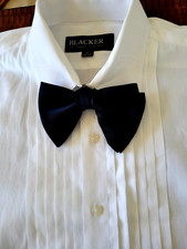 STANLEY BLACKER 17/32-33 TUXEDO SHIRT BARREL CUFFS-PEARL BUTNS-GUSSETS-CLEANED