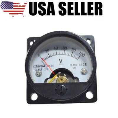 DC 0-100V Analog Voltmeter Analogue Voltage Panel Meter SO45 Directly Connect N
