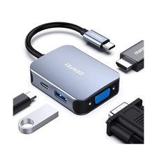BENFEI USB C HUB 4in1, USB Type-C to HDMI VGA Adapter, USB C to USB Adapter, ...