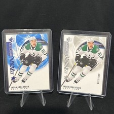 2020-21 UD SP Hockey Silver Rookie Authentics Jason Robertson /1299 & blue foil