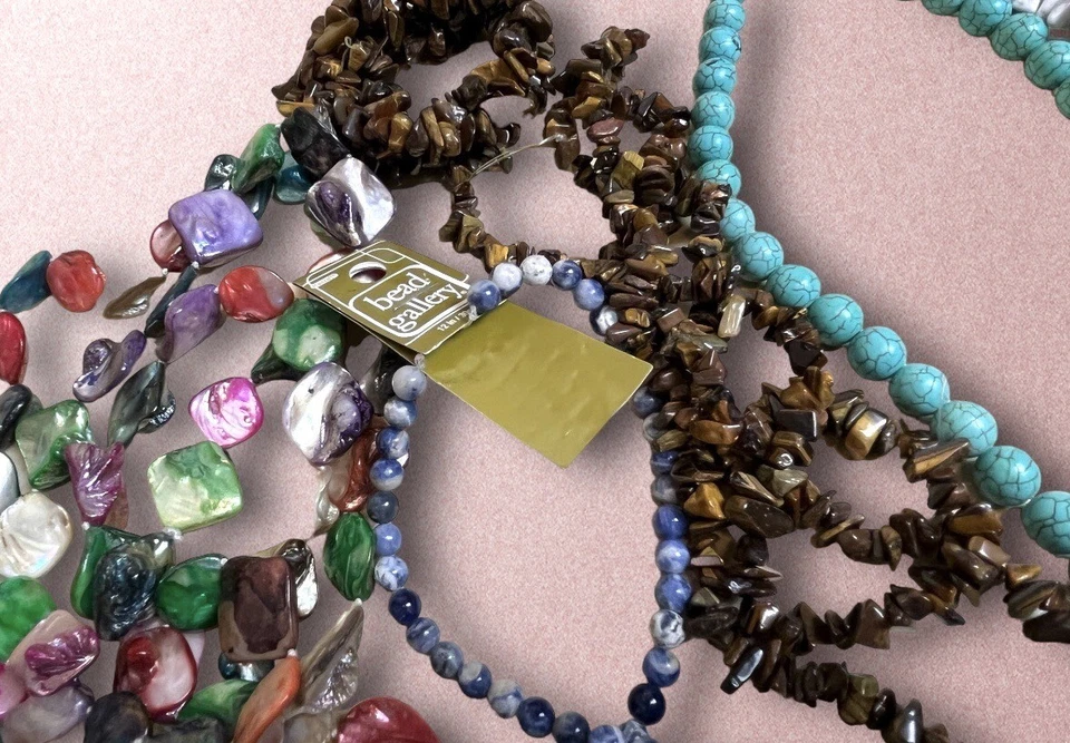 Большой лот товаров для изготовления ювелирных изделий бусины пряди драгоценные камни хоулит кошачий глаз швабра - Изображение 4 из 4