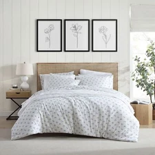 Stone Cottage - Twin Duvet Cover Set, Breathable Cotton Percale Bedding with ...