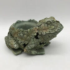 Leafy Green Frog Planter / Candle Holder