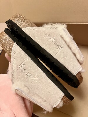 Stussy X Birkenstock Sandals. STUSSY SOLANA suede Leather Bone