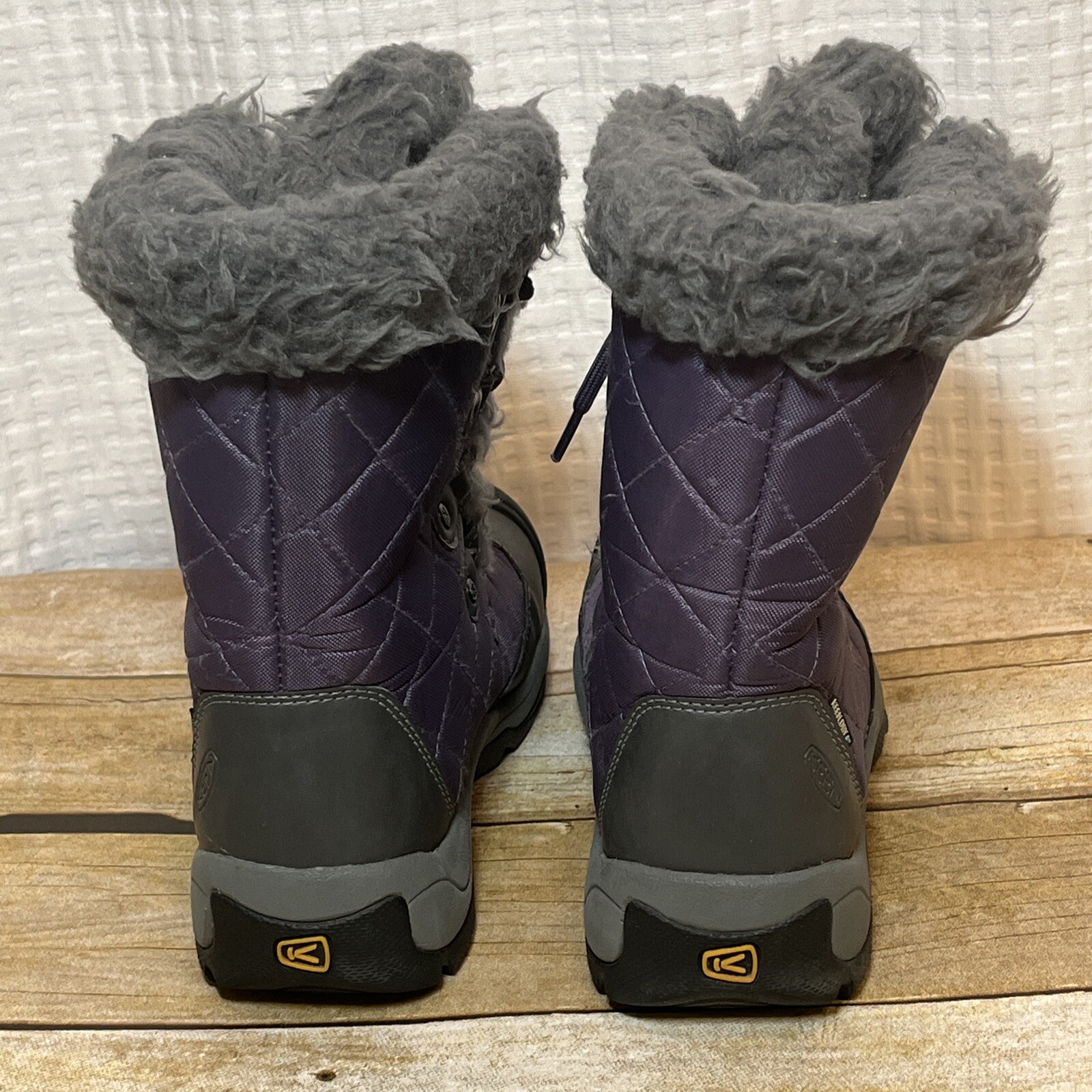 Stivali KEEN TG 5.5 US donna trapuntati pelliccia Sunriver impermeabili isolati viola S