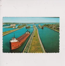 Postcard MI Soo Locks Docks Sault Ste Marie Michigan 1960s-70s