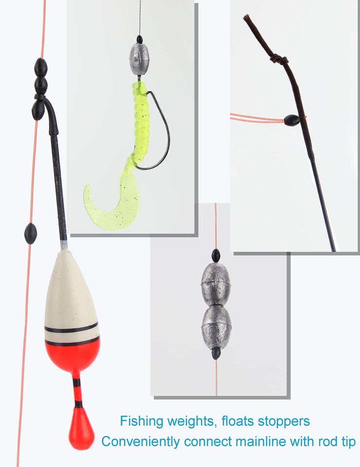 Bobber Stops Rubber Bobber Stoppers for Fishing Line 600pcs Weight