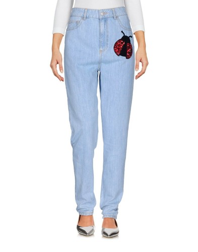 AU JOUR LE JOUR Jeans NEW IT38 XS Ladybug Patch Made in Italy Denim Cotton NWT