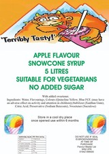 Terribly Tasty Snow Cone-Shaved Ice Syrup 4x5L Mixed Case Message with Flavours